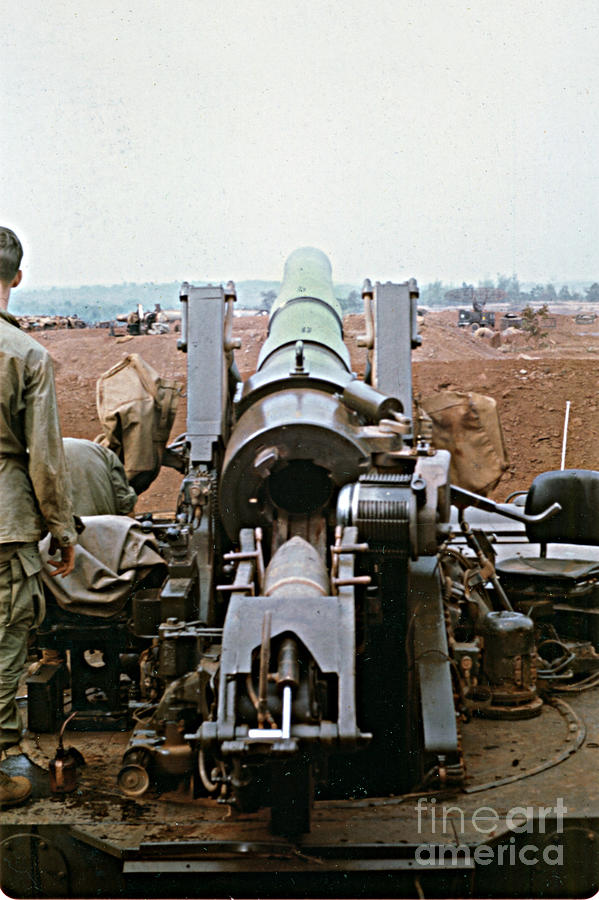 Battery Photograph - Self-Propelled 8 inch Howitzer M110 LZ Oasis R V N 1968 by Monterey County Historical Society