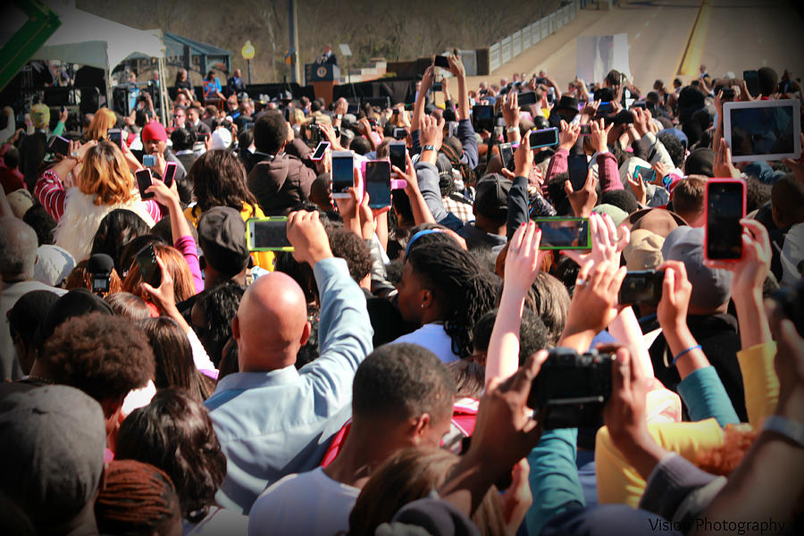 Selma 50th Anniversary - crowd photographs President Obama Photograph by Tracy Brock