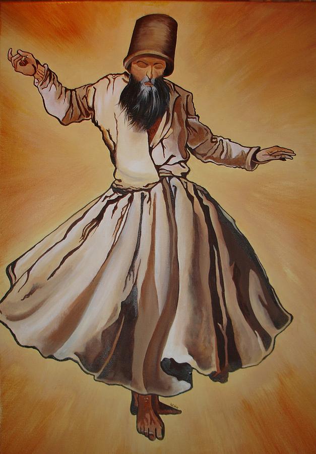 Semazen Whirling Dervish Painting by Taiche Acrylic Art