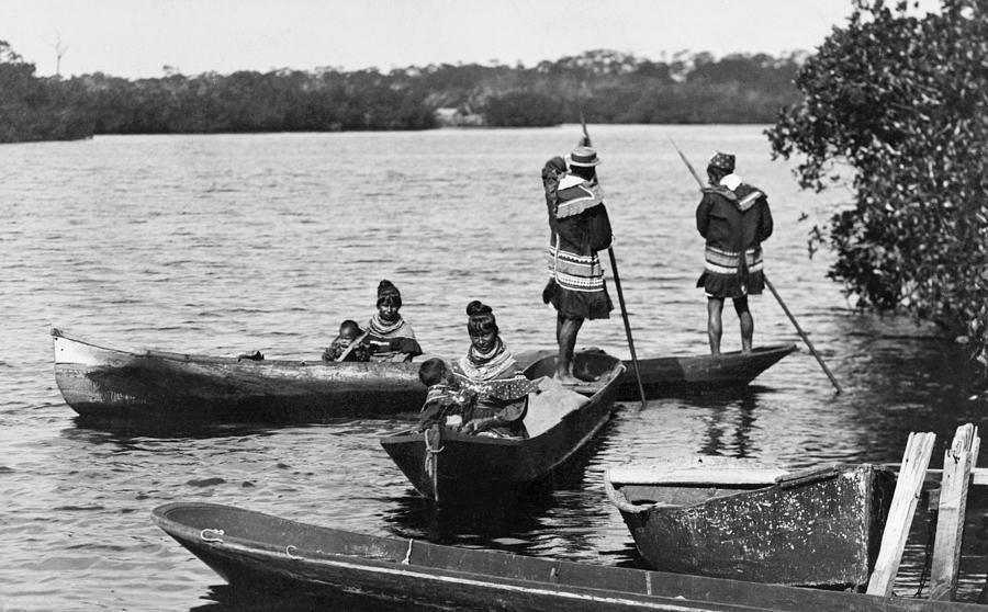 Seminole Canoes, C1904 Photograph by Granger