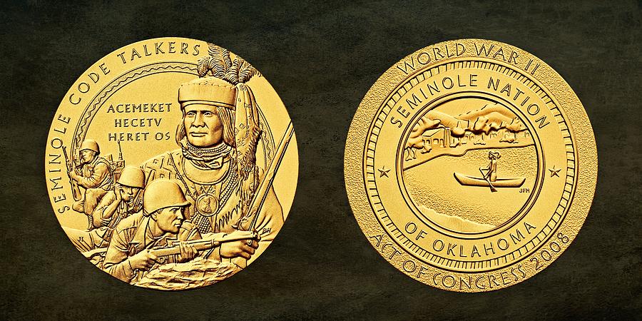 Seminole Nation Code Talkers Bronze Medal Art Photograph by Movie Poster Prints