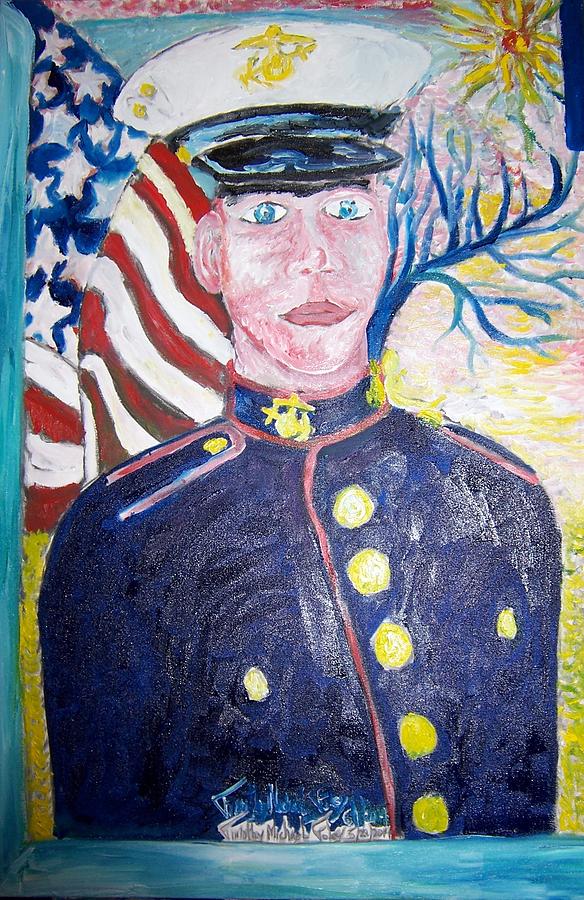 Semper Fi self portrait Painting by Timothy Foley