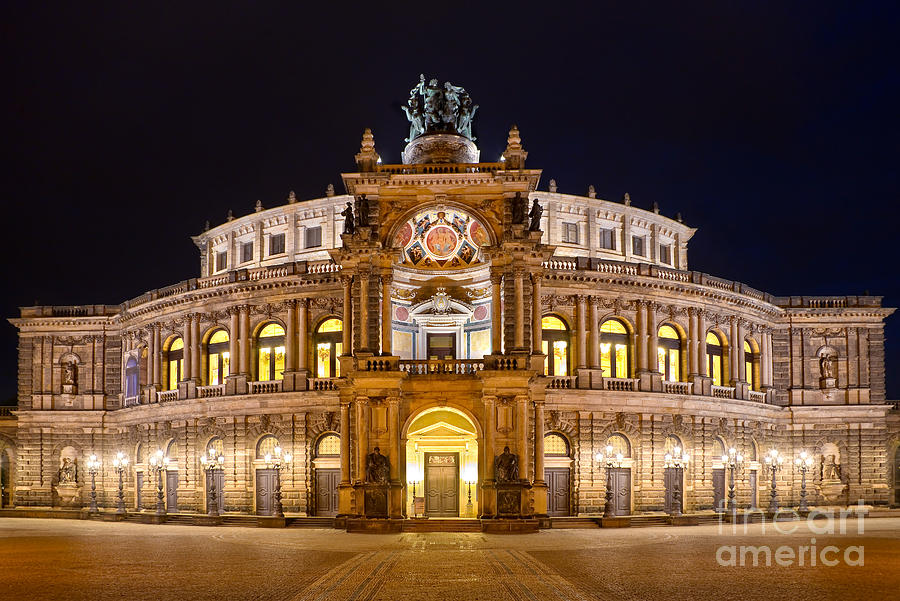 Architecture Photograph - Semperoper, Semper Opera House in Dresden, Germany by Delphimages Photo Creations