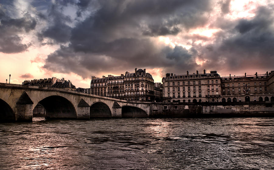 Paris Photograph - Sena river in Paris after storm by Radoslav Nedelchev