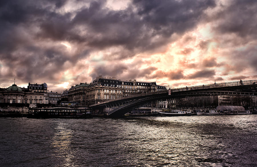 Paris Photograph - Sena River Incoming Storm by Radoslav Nedelchev