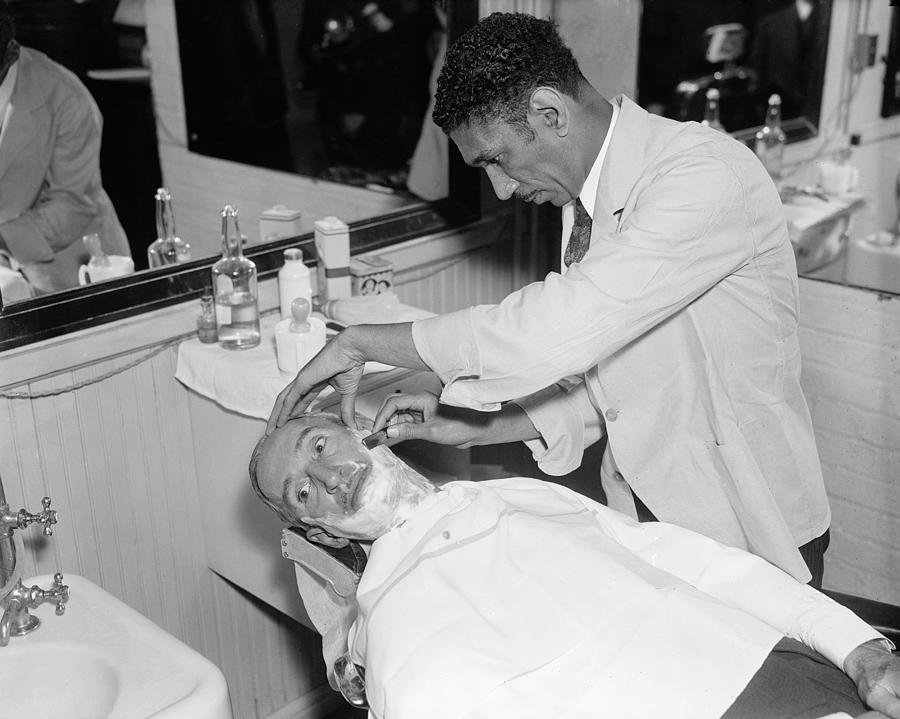 Senate Barber Shop, 1936 Photograph by Granger