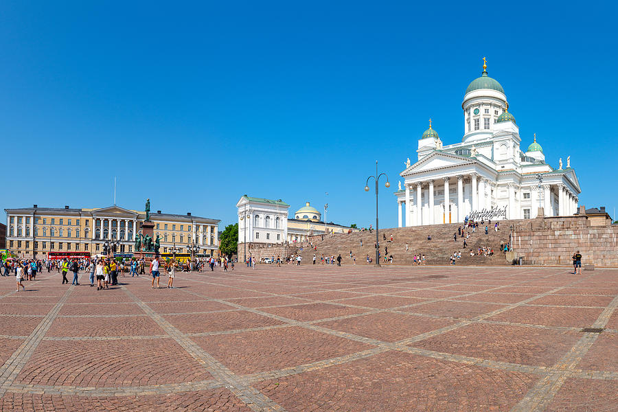 Senate Square with St. Nicholas Church, Helsinki Photograph by Syolacan