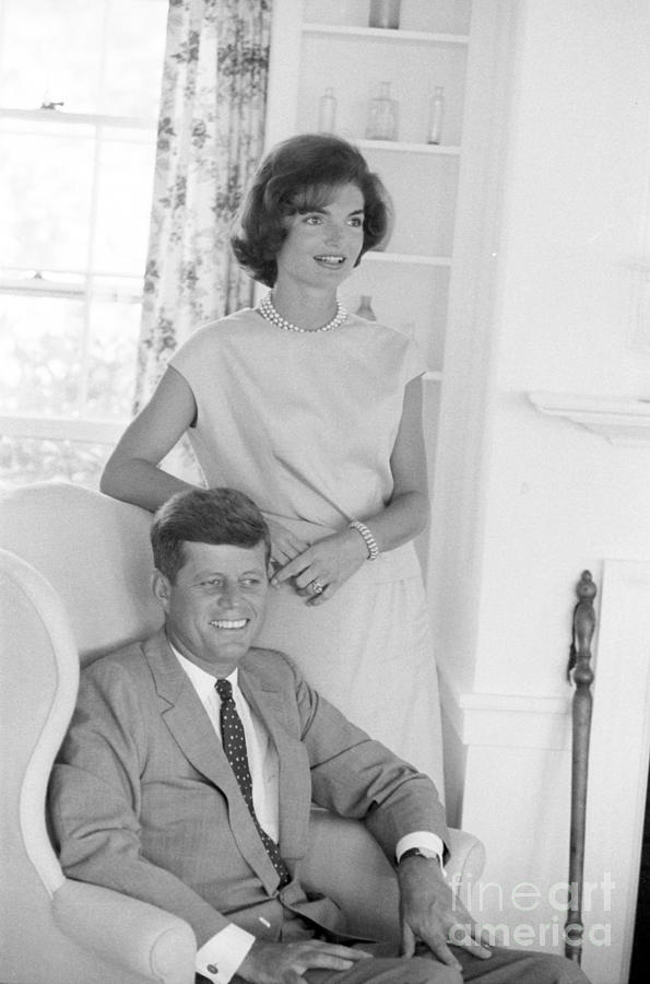 Senator John F. Kennedy and Jacqueline at Hyannis Port 1959 Photograph by The Harrington Collection