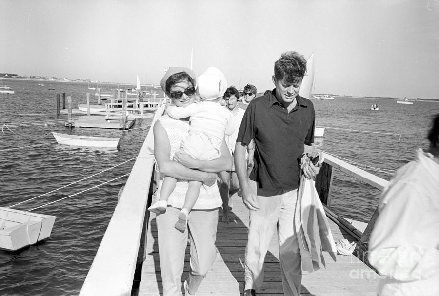 Senator John F. Kennedy and Jacqueline Kennedy at Hyannis Port Marina Photograph by The Harrington Collection