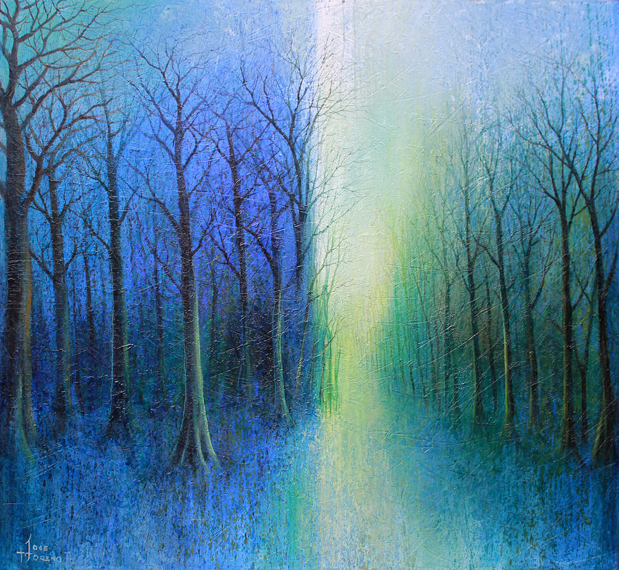 Sendero Azul Painting by Jose Moreno Aparicio - Fine Art America