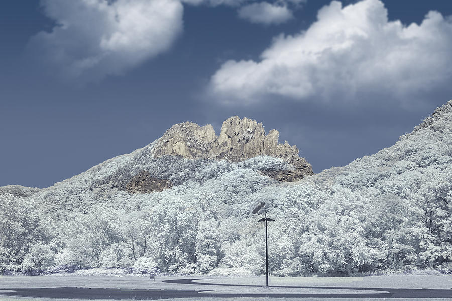 Seneca Rocks in Infrared Photograph by Mary Almond
