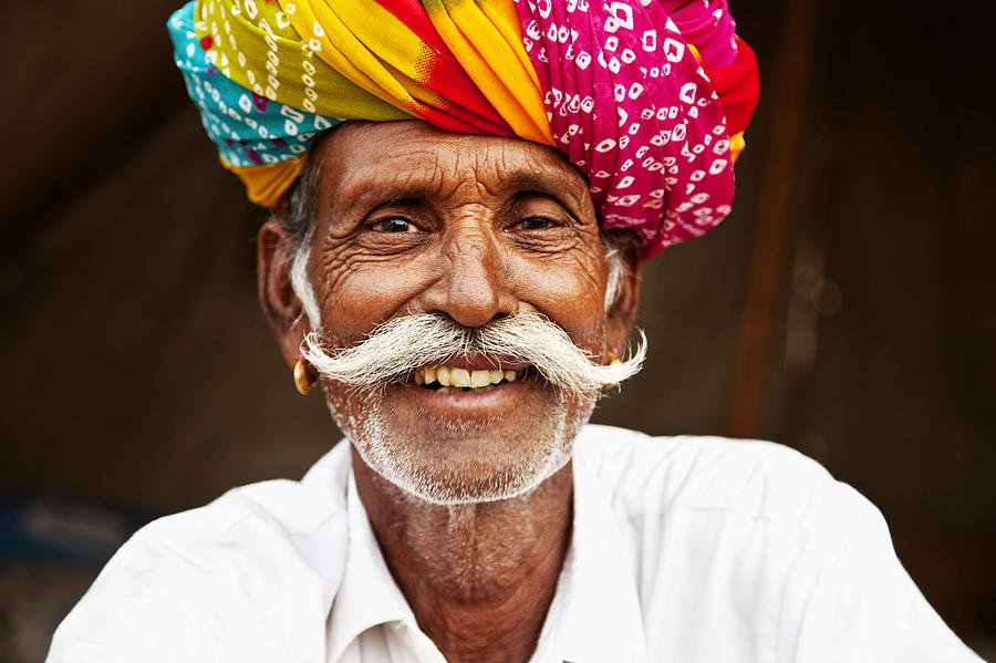 senior man portrait in Pushkar, India Photograph by SilviaJansen