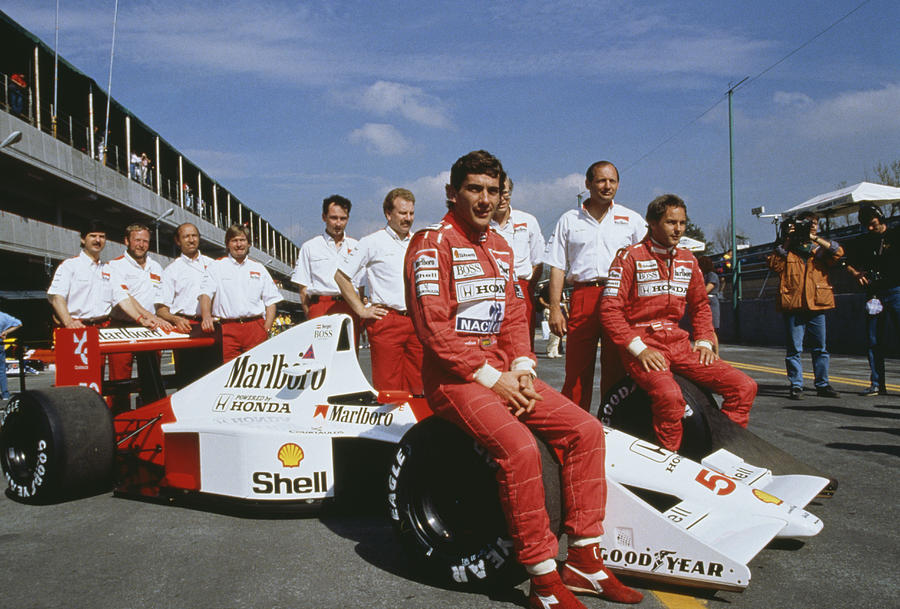 Senna With McLaren Team Photograph by Getty Images