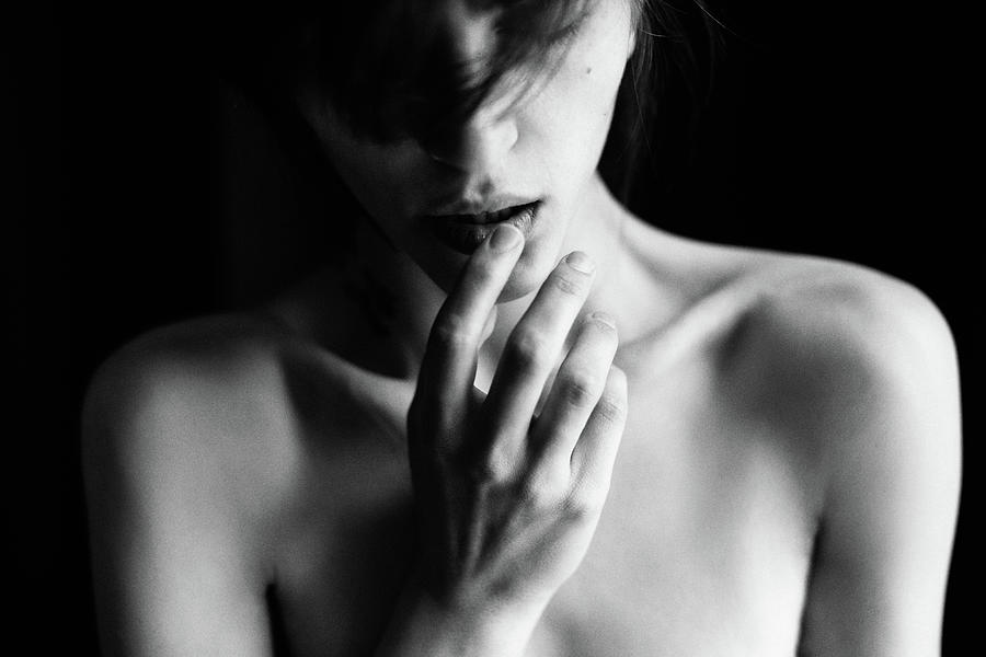 Sensual Black-and-white Photograph Of A Photograph by Coffeeandmilk