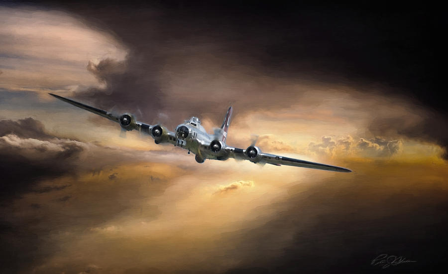 Sunset Climb B-17 Digital Art by Peter Chilelli - Fine Art America