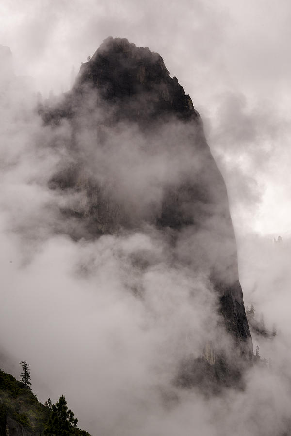 Sentinel Rock in a Spring Storm at Yosemite Valley Photograph by Joe Doherty