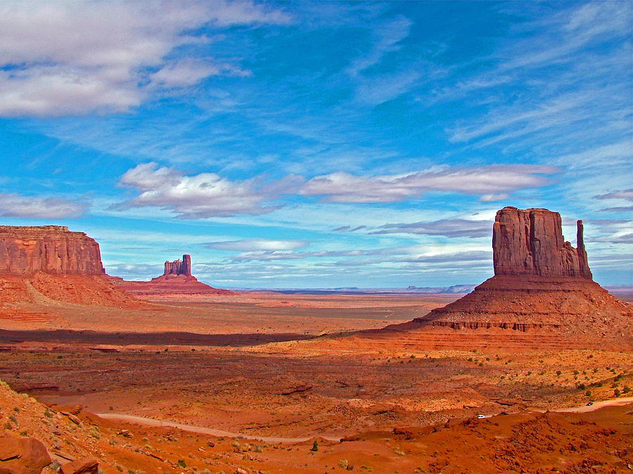 Sentinel Mesa and West Mitten in Monument Valley Navajo Tribal Park-Arizona Photograph by Ruth Hager