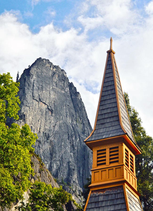 Yosemite National Park Photograph - Sentinel Rock and Yosemite Chapel Steeple by Steven Barrows