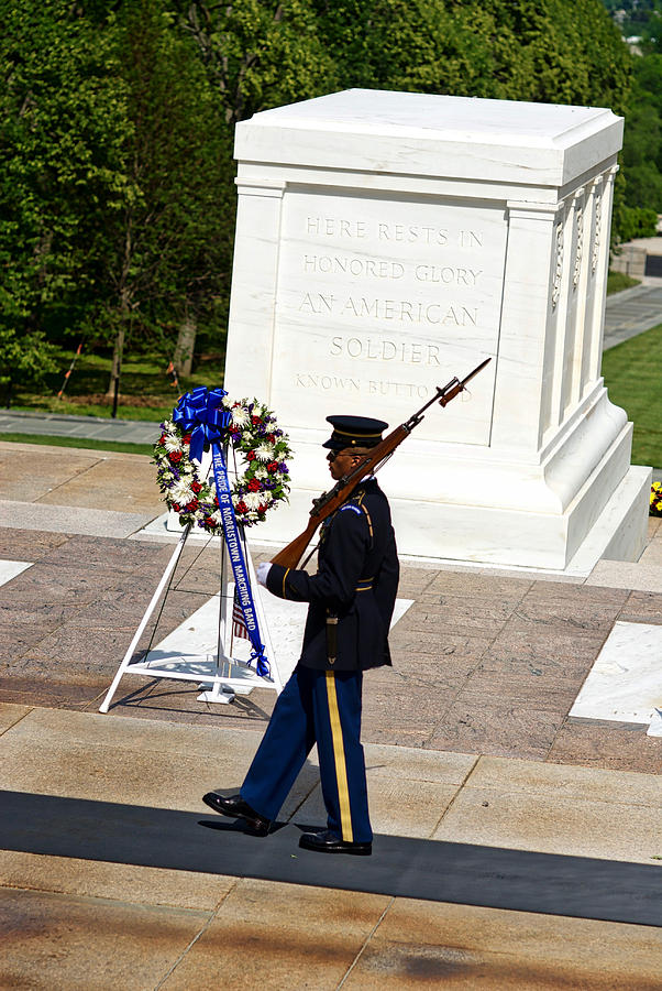 Sentinel, Tomb of the Unknown Soldier, Arlington National Cemetery Photograph by John M. Chase