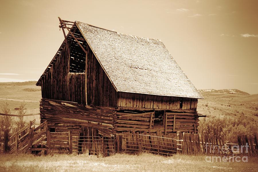 Sepia Barn Photograph by Roxie Crouch