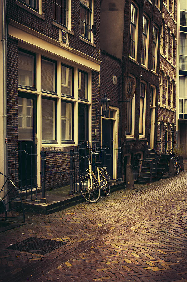 Sepia Bicycle In An Amsterdam Street Photograph by Pati Photography ...