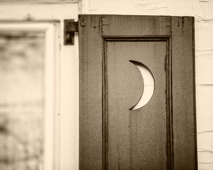 Sepia Crescent Moon Bathroom Decor Photograph by Lisa Russo