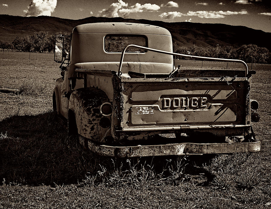 Sepia Dodge Photograph by Charles Muhle