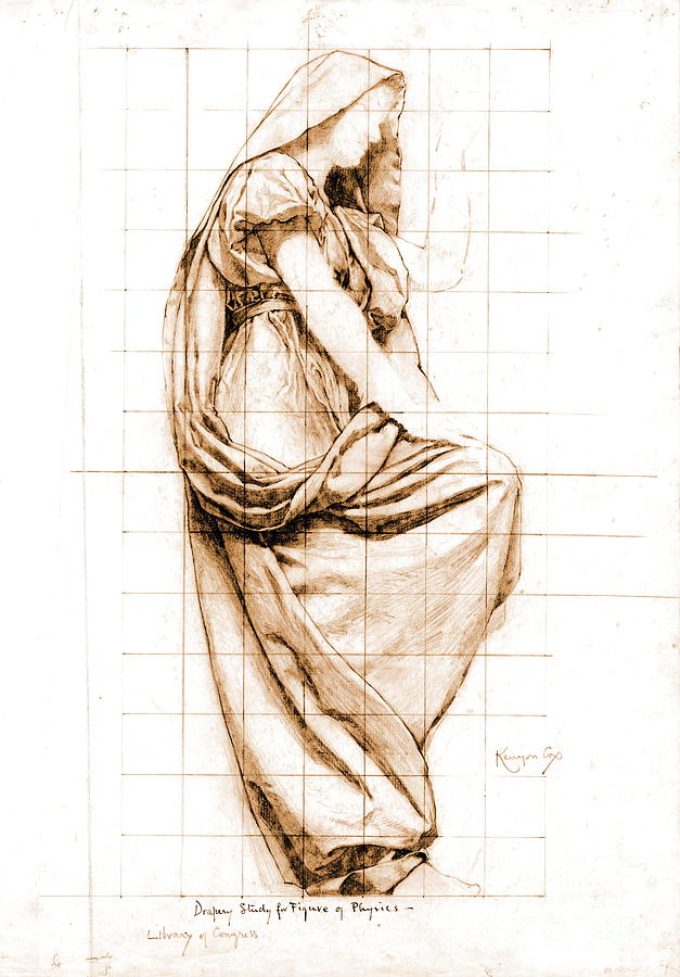 Sepia Drapery Study 1896 Photograph by Padre Art