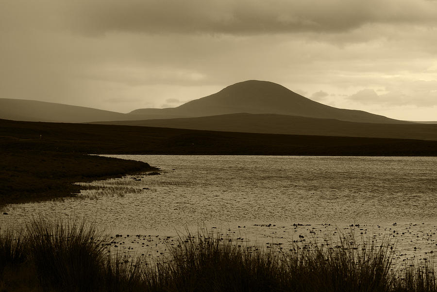 Sepia Loch View the Highlands of Scotland Photograph by Sally Ross