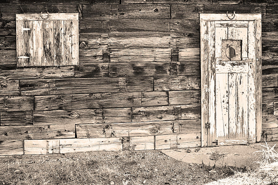 Sepia Rustic Old Colorado Barn Door and Window Photograph by James BO Insogna