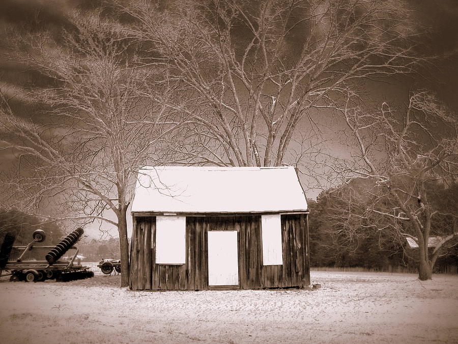 Tool Photograph - Sepia shed by Rollin Jewett