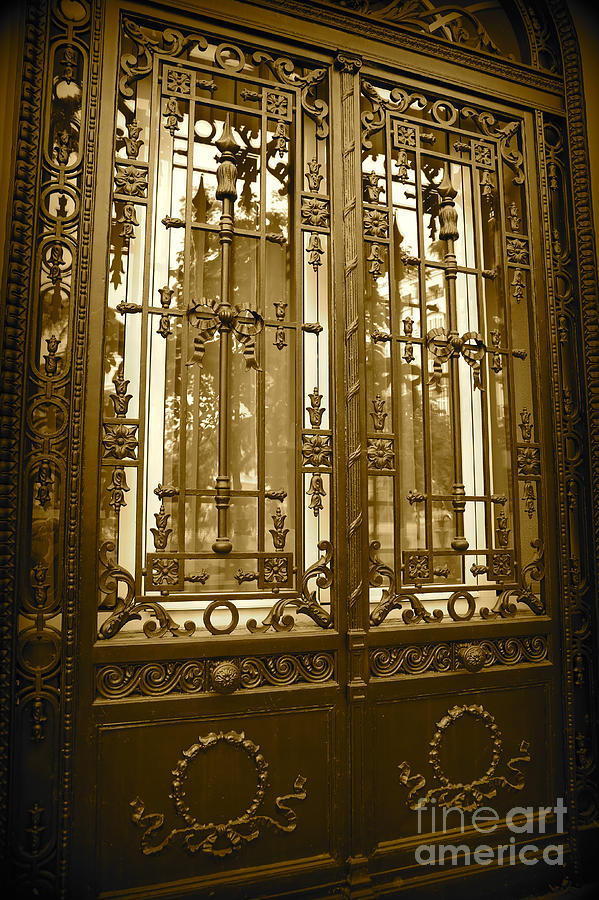 Sepia Spanish Door Photograph by Carol Groenen