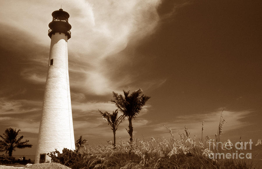 Lighthouse Photograph - Sepia Tone Cape Florida Light by Skip Willits