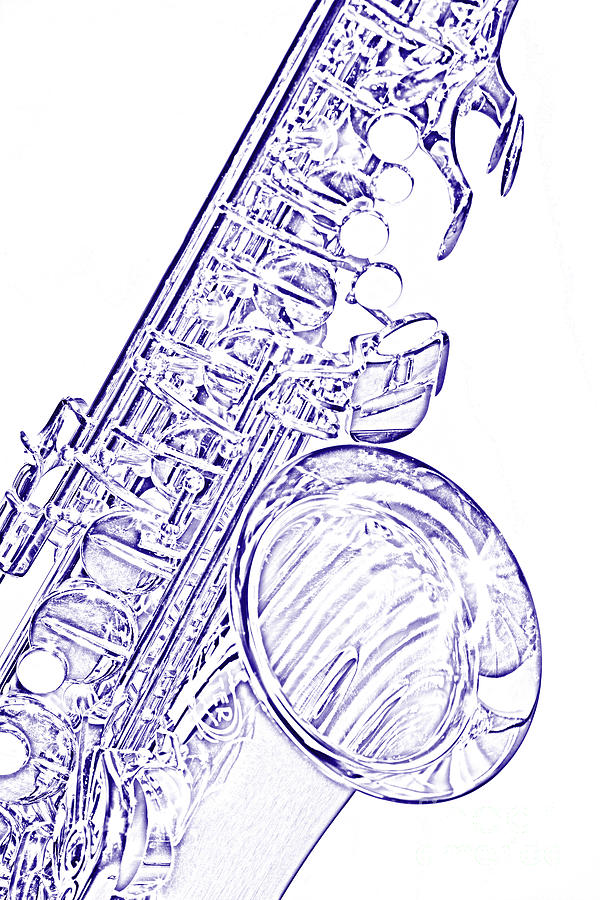 Sepia Tone Drawing of a Tenor Saxophone 3356.03 Photograph by M K Miller