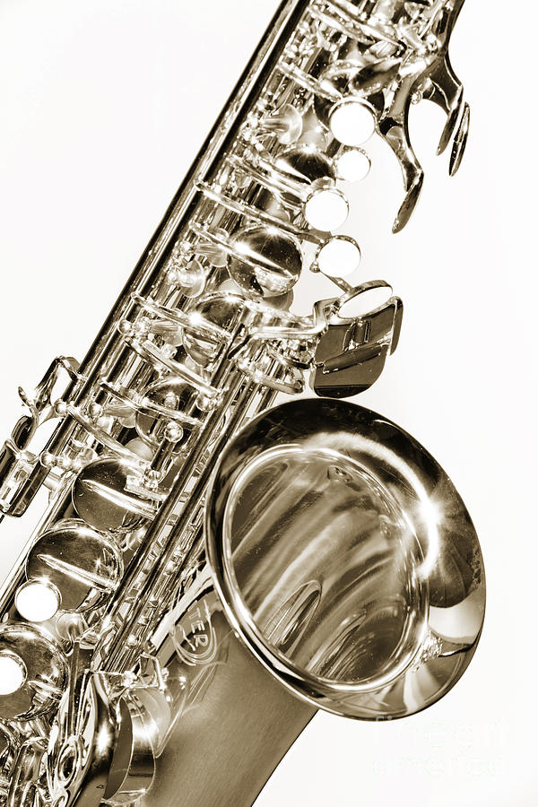 Sepia Tone Photograph of a Tenor Saxophone 3356.01 Photograph by M K Miller