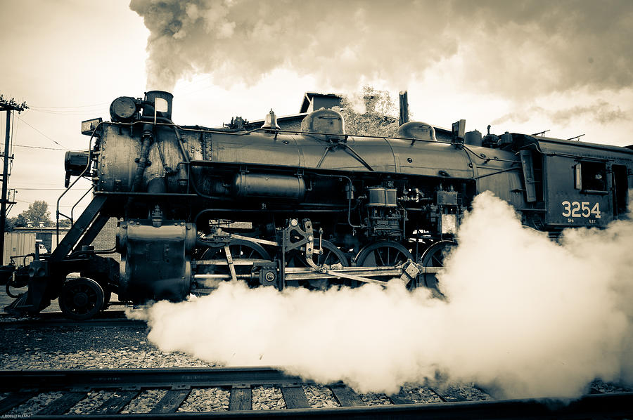 Sepia Tone Photograph - Sepia Tone Steam Engine by Robert Klemm