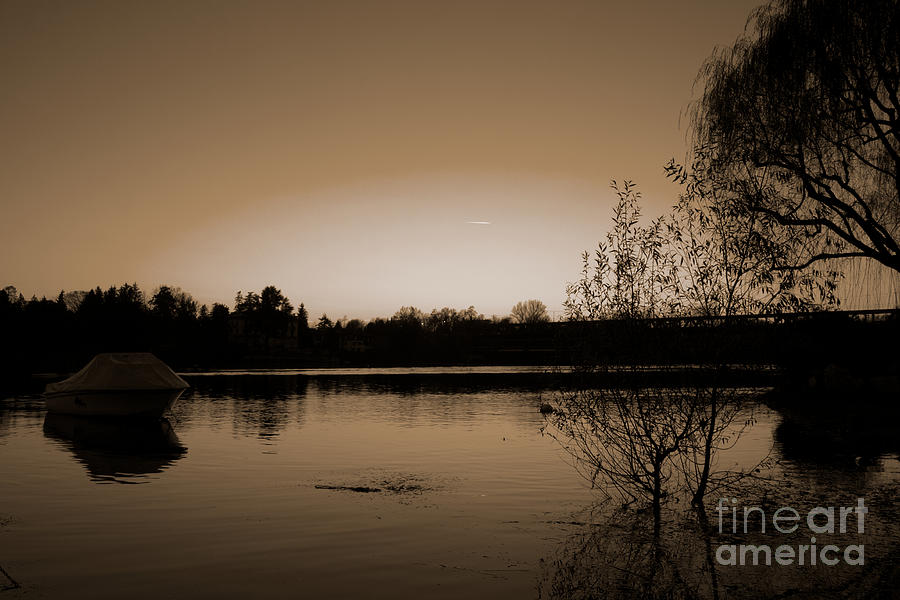 Sepias Sunset on the Lake Photograph by Donato Iannuzzi