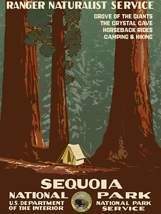 Placard Painting - Sequoia National Park by Vintage Printery
