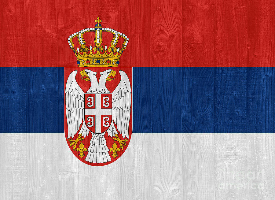 Sports Photograph - Serbia flag by Luis Alvarenga