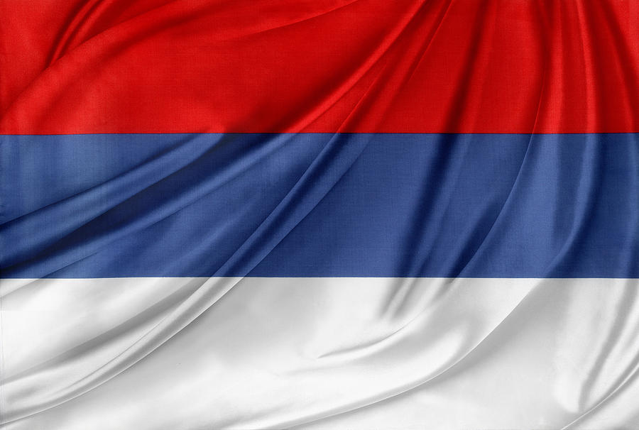 Flag Photograph - Serbian flag by Les Cunliffe