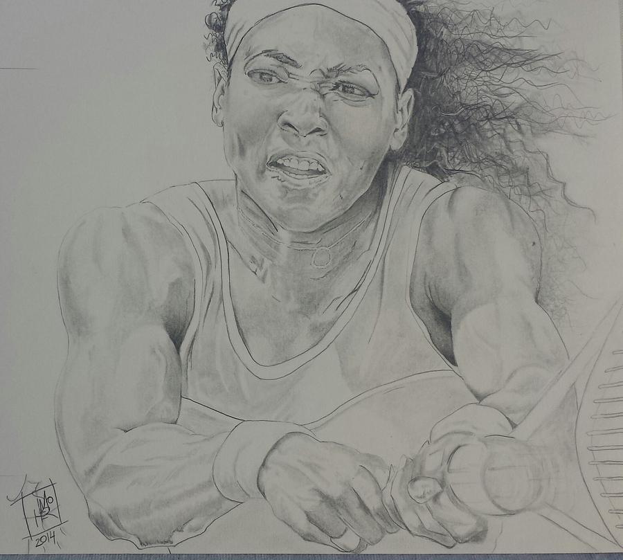 Serena Williams Drawing by DMo Herr Pixels