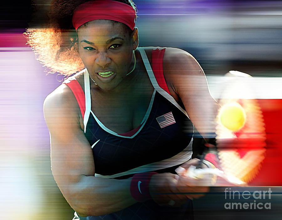 Australian Mixed Media - Serena Williams by Marvin Blaine