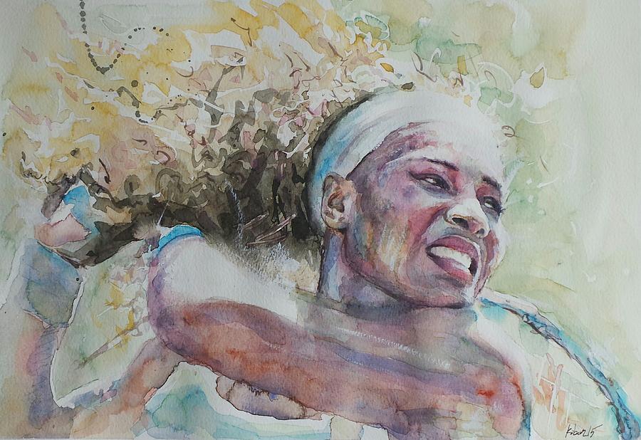Abstract Painting - Serena Williams - Portrait 2 by Baris Kibar