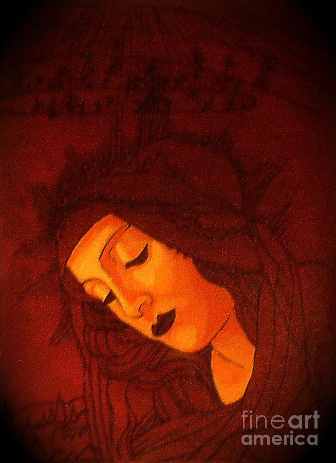 Madonna Painting - Serene Botticelli Madonna by Genevieve Esson