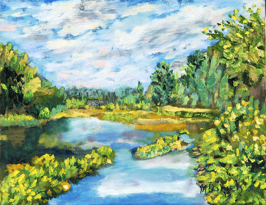 Serene Pond Painting by Michael Daniels