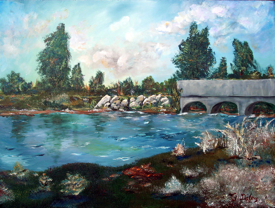 Serene River Painting by Gail Daley