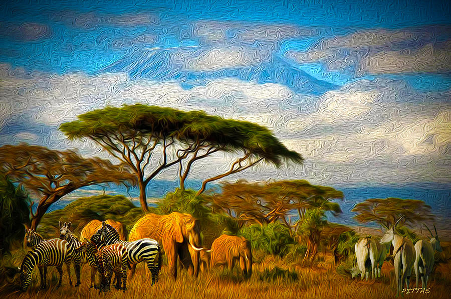Serengeti Painting by Michael Pittas