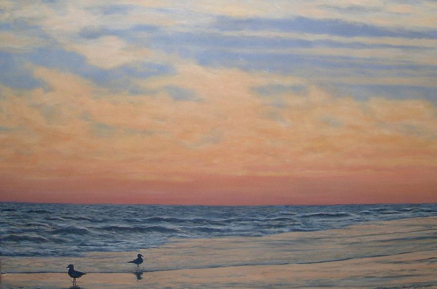 Serenity - Dusk At The Shore Painting by Kathleen McDermott