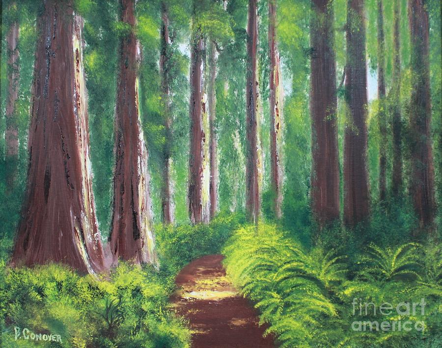 Serenity Forest Painting by Bev Conover