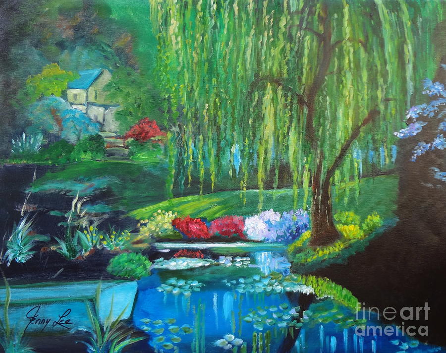 Serenity Pond Painting by Jenny Lee